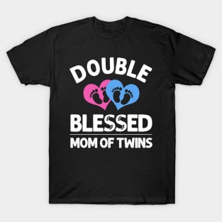 Funny New Mom Of Twins Gift For Women Mother Announcement T-Shirt